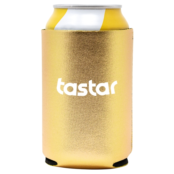 Flashy metallic neoprene can cooler keeps drinks cold, hands dry, and... from ASI 61966 HPG / Best Promotions USA