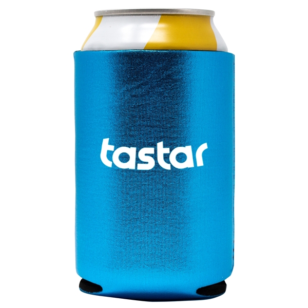 Flashy metallic neoprene can cooler keeps drinks cold, hands dry, and... from ASI 61966 HPG / Best Promotions USA