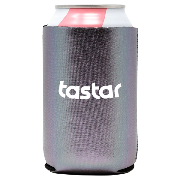Flashy metallic neoprene can cooler keeps drinks cold, hands dry, and... from ASI 61966 HPG / Best Promotions USA