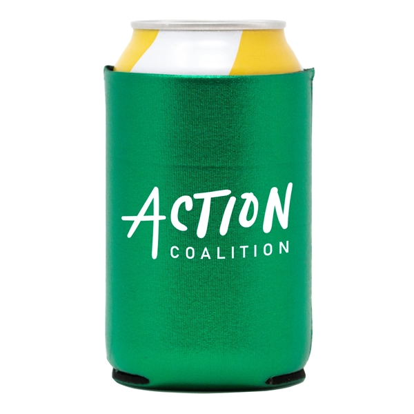 Flashy metallic neoprene can cooler keeps drinks cold, hands dry, and... from ASI 61966 HPG / Best Promotions USA