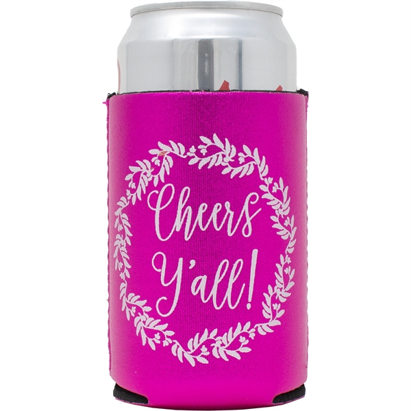 Flashy metallic neoprene can cooler keeps drinks cold, hands dry, and... from ASI 61966 HPG / Best Promotions USA