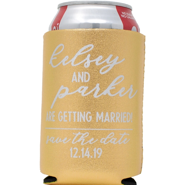 Flashy metallic neoprene can cooler keeps drinks cold, hands dry, and... from ASI 61966 HPG / Best Promotions USA