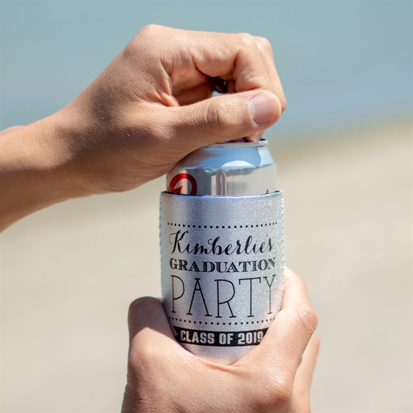 Flashy metallic neoprene can cooler keeps drinks cold, hands dry, and... from ASI 61966 HPG / Best Promotions USA