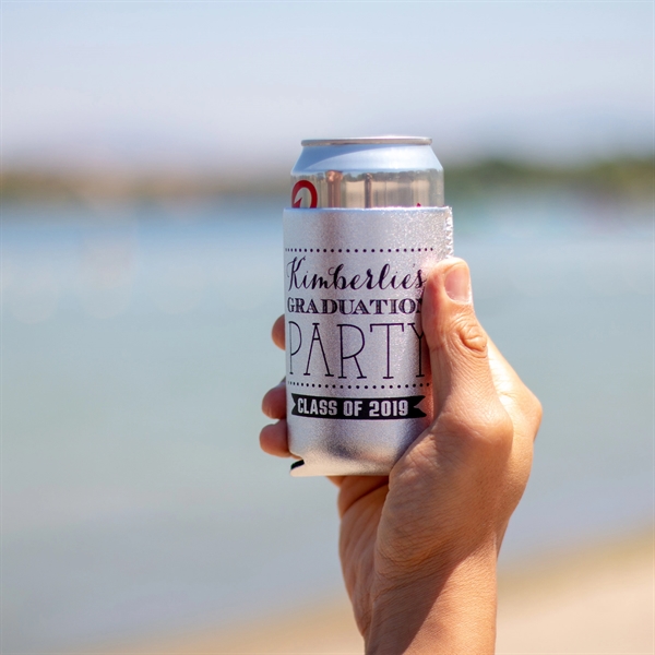 Flashy metallic neoprene can cooler keeps drinks cold, hands dry, and... from ASI 61966 HPG / Best Promotions USA