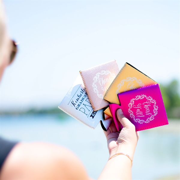 Flashy metallic neoprene can cooler keeps drinks cold, hands dry, and... from ASI 61966 HPG / Best Promotions USA