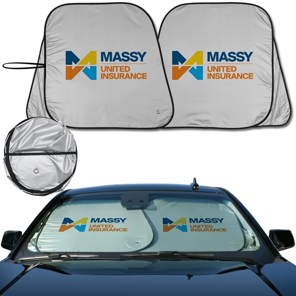 Collapsible fabric sunshade with easy fold pivot system.... from ASI 37586 Auto-Sun-shade/Intertek
