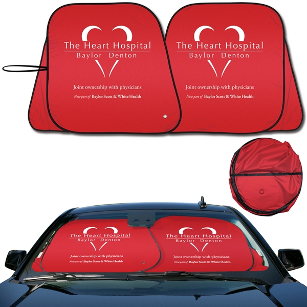 Collapsible fabric sunshade with easy fold pivot system.... from ASI 37586 Auto-Sun-shade/Intertek