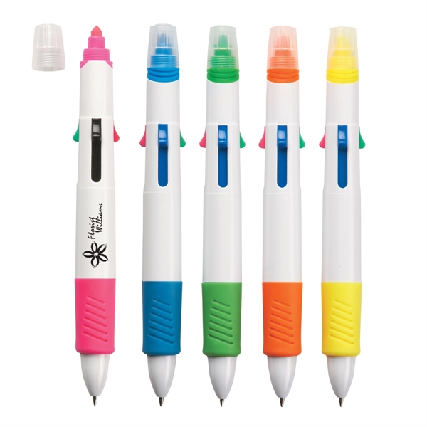 Quatro pen with highlighter includes 4 ink colors.... from ASI 61125 Hit Promotional Products / Hit®
