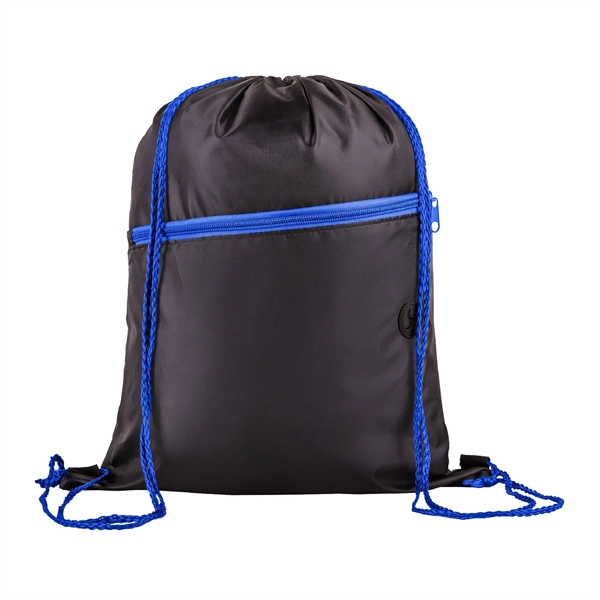Two Tone Front Zipper Pocket and Earphone Drawstring Backpack... from ASI 39820 Opusline (Benmex)