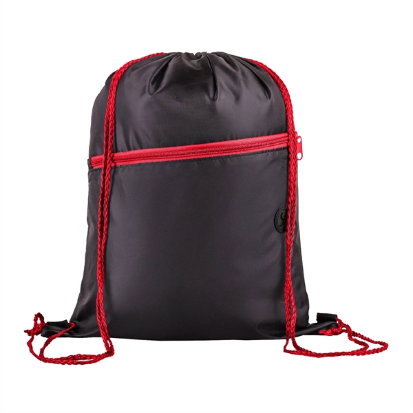 Two Tone Front Zipper Pocket and Earphone Drawstring Backpack... from ASI 39820 Opusline (Benmex)