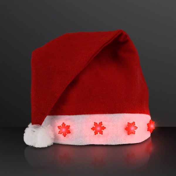 Light up Santa hat with snowflakes. Blank.... from ASI 34194 ALightPromos / Alight Promotional Products