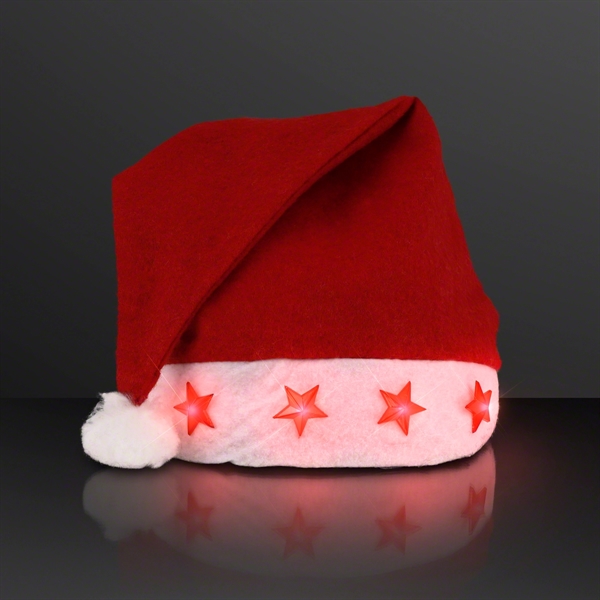 Stock light up Santa hat with stars. Blank.... from ASI 34194 ALightPromos / Alight Promotional Products