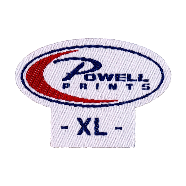 Custom woven polyester garment labels in assorted sizes in up to... from ASI 52263 EMT / EMT EMT EASY