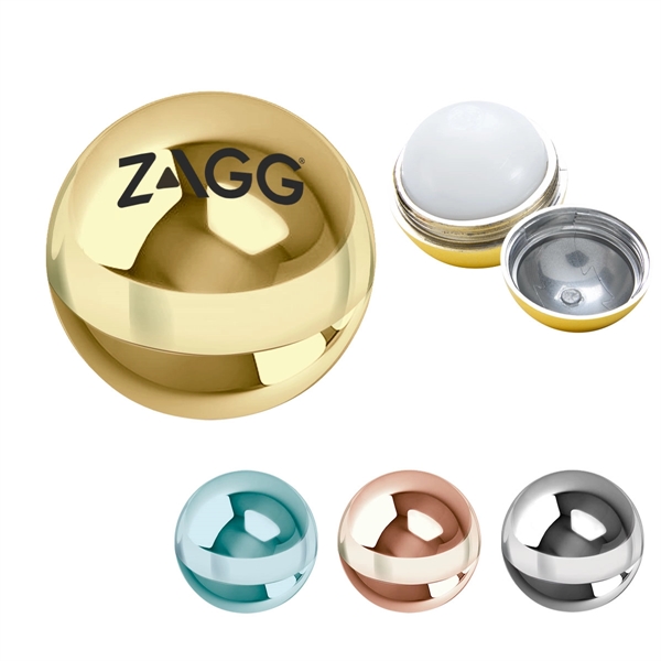 Metallic lip moisturizer ball that's vanilla flavored and safety sealed.... from ASI 61125 Hit Promotional Products / Hit®