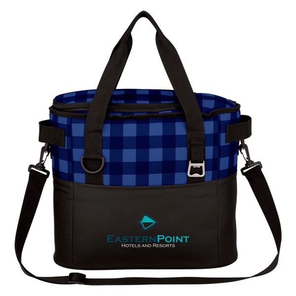 Polyester cooler bag with front pocket, adjustable shoulder strap, web carry... from ASI 61125 Hit Promotional Products / Hit®