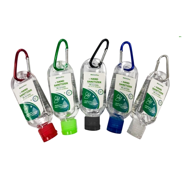 1.8 ounce bottles of 75% hand sanitizer gel with metal carabiner... from ASI 37218 Athena Promo (tm)