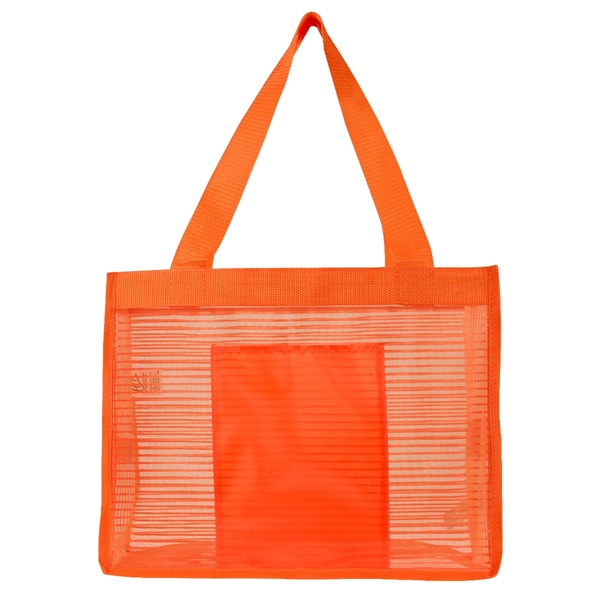 Nylon mesh/210D polyester sheer striped tote bag... from ASI 61125 Hit Promotional Products / Hit®