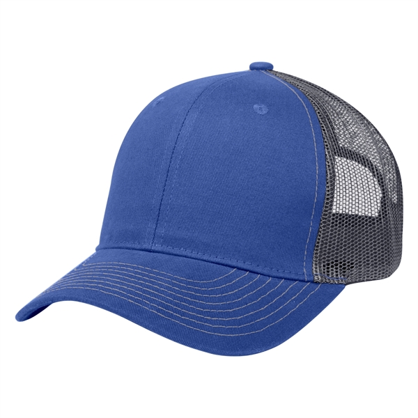 Mesh back cap with 100% brushed cotton twill crown, pre-curved visor,... from ASI 61125 Hit Promotional Products / Hit®