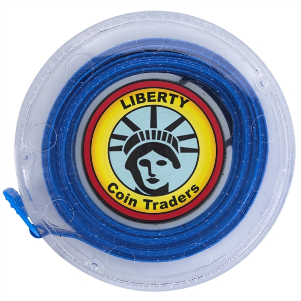 Clear tape measure with 5' push button retractable plastic tape that... from ASI 61125 Hit Promotional Products / Hit®