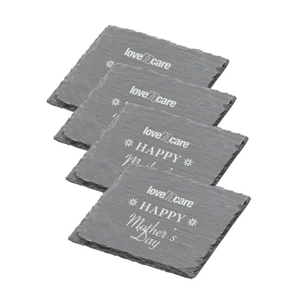 Set of 4 individually crafted, ancient, slate rock coasters... from ASI 84592 St Regis Group / St Regis Crystal