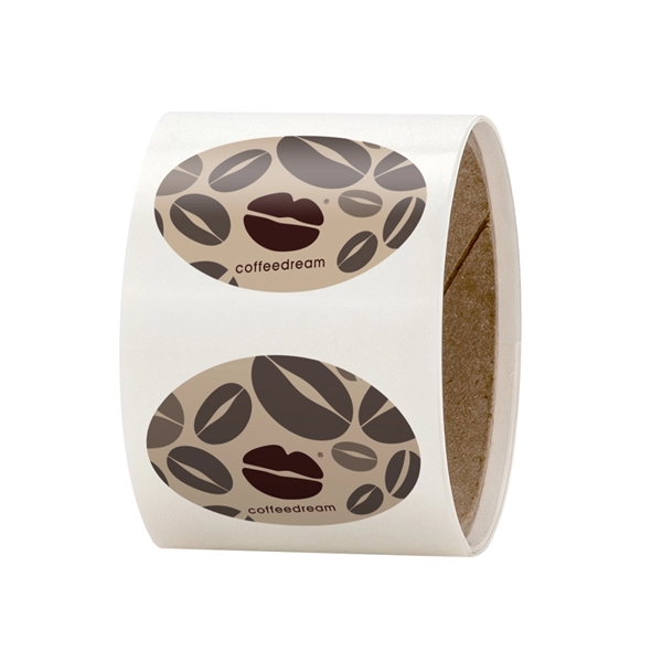 3" x 2" laminated oval roll labels made of durable material.... from ASI 88060 Snugz/USA Inc / SnugZ USA®