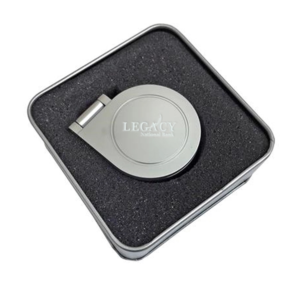 Round, matte nickel travel alarm clock packaged in a tin box.... from ASI 73010 Natico Originals Inc / Natico Originals