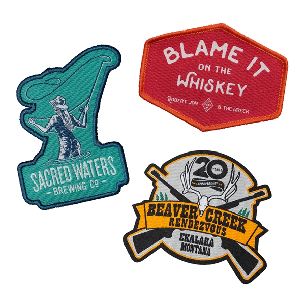 Custom Shape Woven Patches with up to 7 thread colors, merrowed... from ASI 52263 EMT / EMT EMT EASY