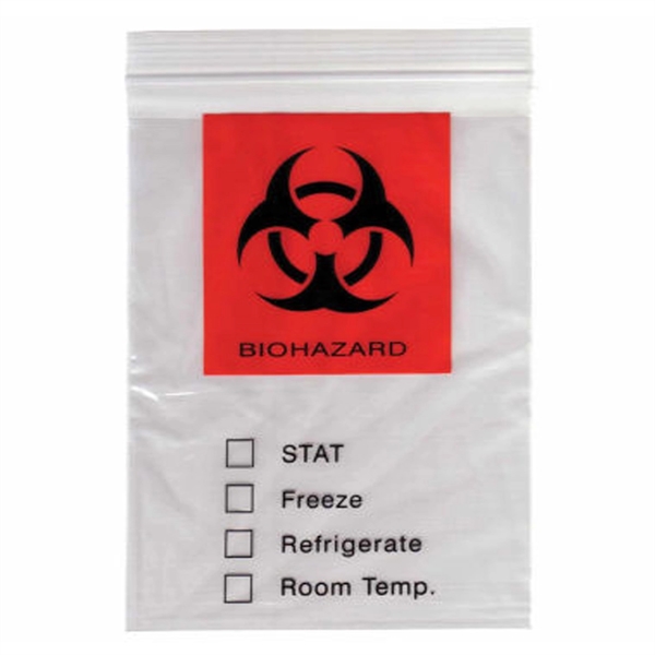 Plastic biohazard bags with a press-locking top.... from ASI 84514 Safety Made