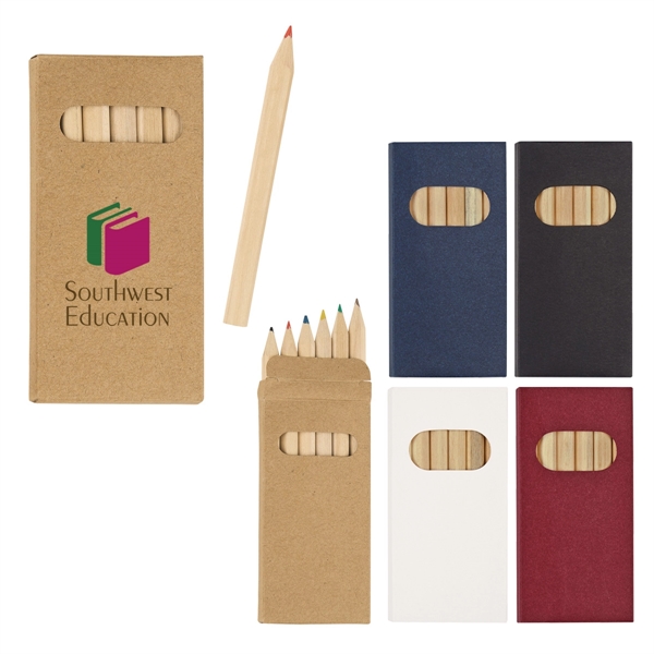6-Piece colored pencil with black, blue, brown, green, red and yellow... from ASI 61125 Hit Promotional Products / Hit®