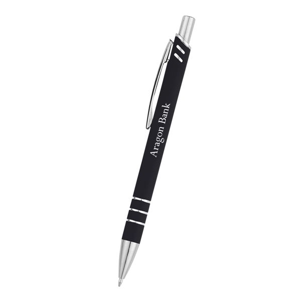 Rubberize, aluminum, plunger action pen.... from ASI 61125 Hit Promotional Products / Hit®