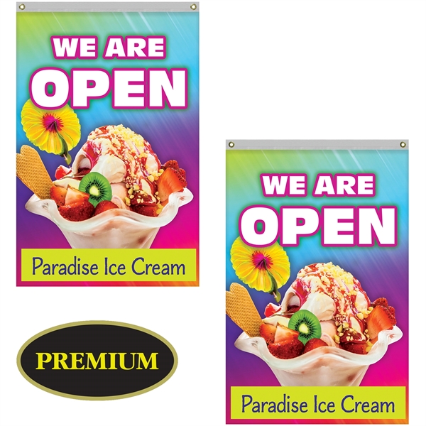 4' x 6' Double Sided Outdoor Knitted Poly Vertical Banner... from ASI 80228 Quinn