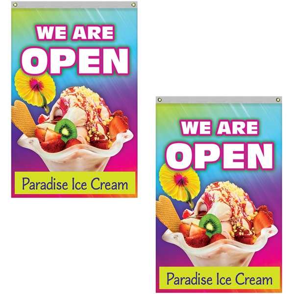 4' x 6' Double Sided Outdoor Knitted Poly Vertical Banner... from ASI 80228 Quinn