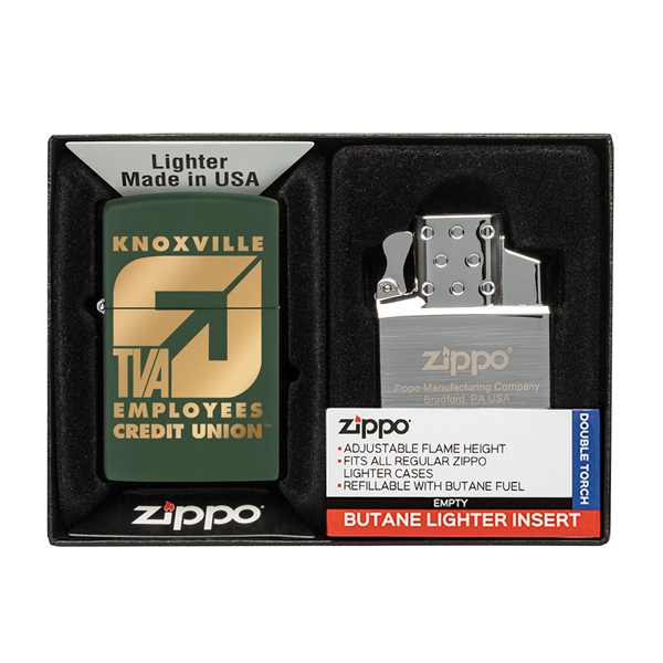 Your choice of any color Matte Zippo® lighter packaged together with... from ASI 46170 Compass Industries Inc