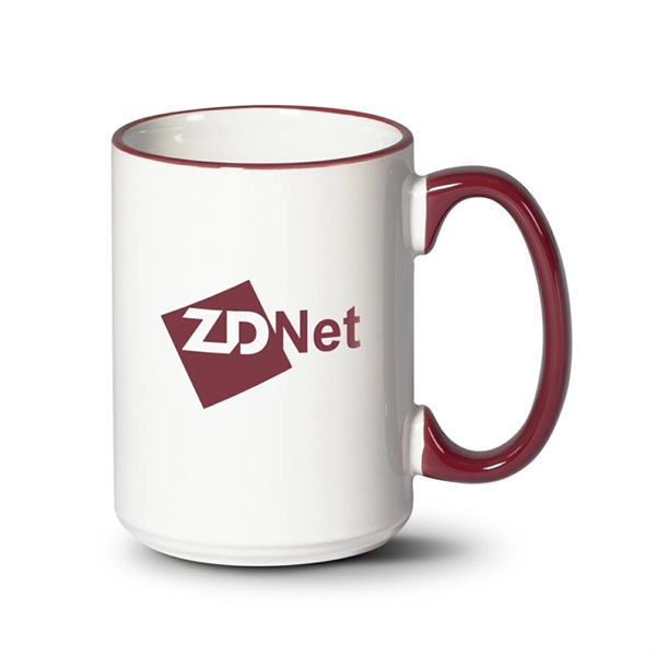 The Clancy ceramic mug, glazed in white, features a colorful... from ASI 84592 St Regis Group