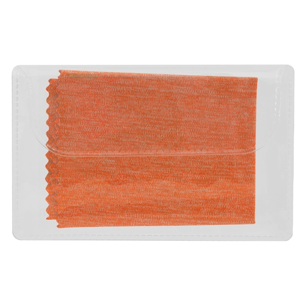 Heathered cleaning cloth in a case for wiping smudges and fingerprints... from ASI 61125 Hit Promotional Products / Hit®
