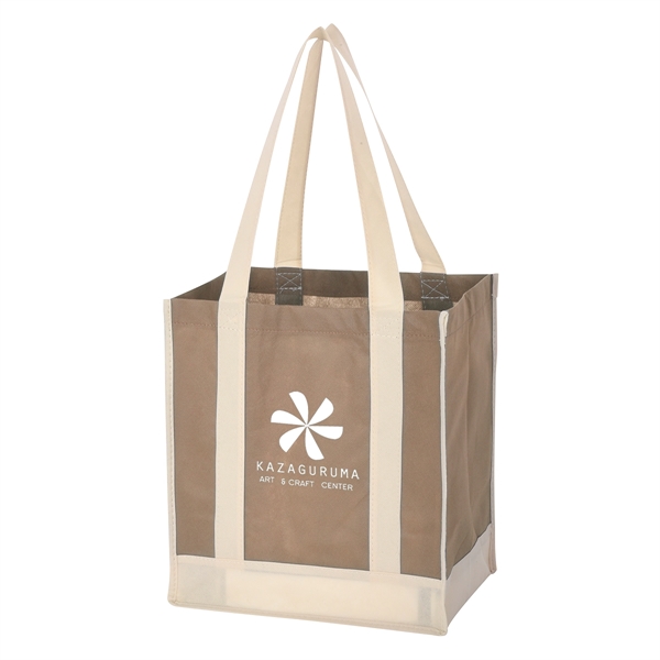 Non-Woven Two-Tone Shopper Tote Bag.  Made Of 80 Gram Non-Woven,... from ASI 61125 Hit Promotional Products / Hit®