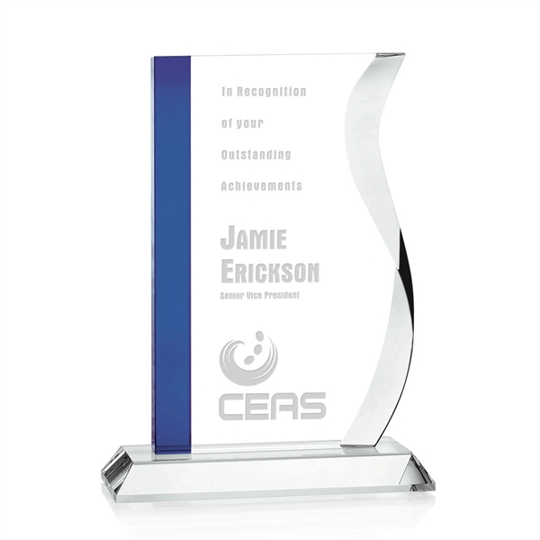 Blue and clear optical crystal award combine for a dramatic effect.... from ASI 84592 St Regis Group / St Regis