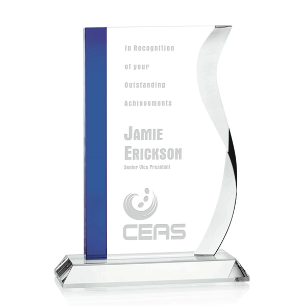 Blue and clear optical crystal award combine for a dramatic effect.... from ASI 84592 St Regis Group / St Regis