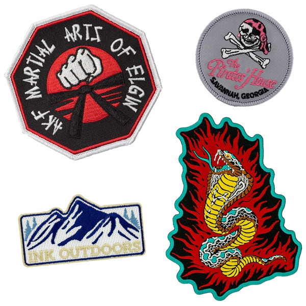Embroidered patches in assorted shapes and sizes in up to seven... from ASI 52263 EMT / EMT EMT EASY