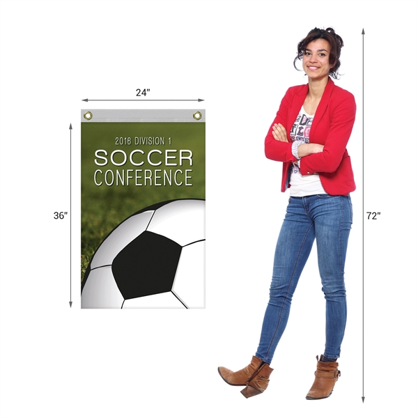 2' x 3' Standard Double Sided Knitted Polyester Vertical Banners... from ASI 80228 Quinn