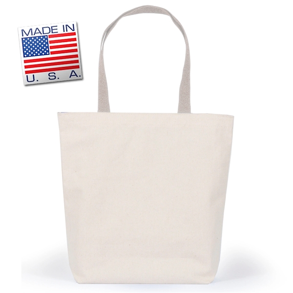 Gusset tote in natural canvas with polyweb handles. Eco-friendly solution.... from ASI 66230 Landes Inc