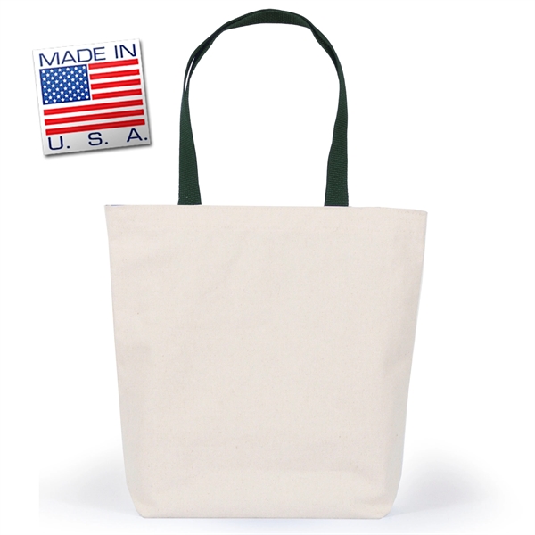 Gusset tote in natural canvas with polyweb handles. Eco-friendly solution.... from ASI 66230 Landes Inc