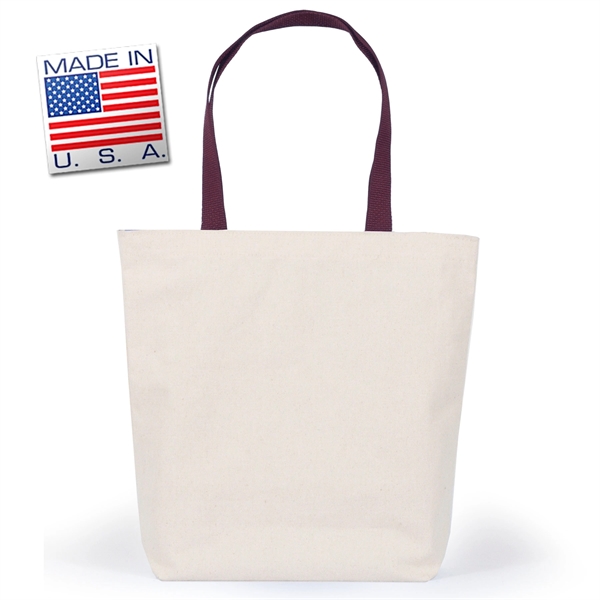 Gusset tote in natural canvas with polyweb handles. Eco-friendly solution.... from ASI 66230 Landes Inc
