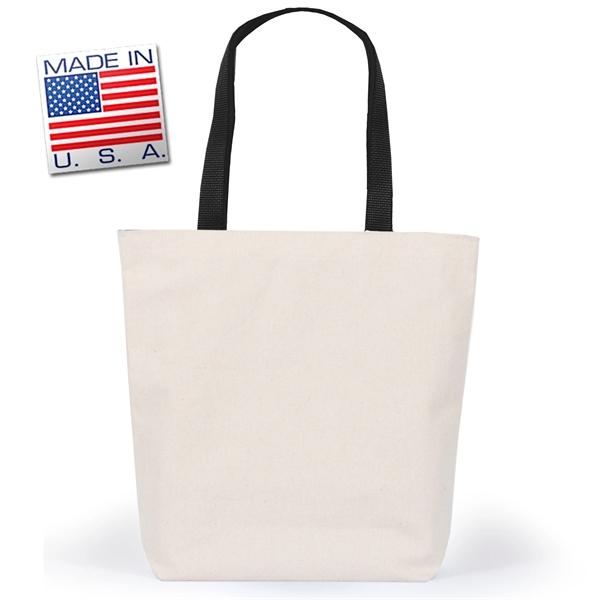 Gusset tote in natural canvas with polyweb handles. Eco-friendly solution.... from ASI 66230 Landes Inc