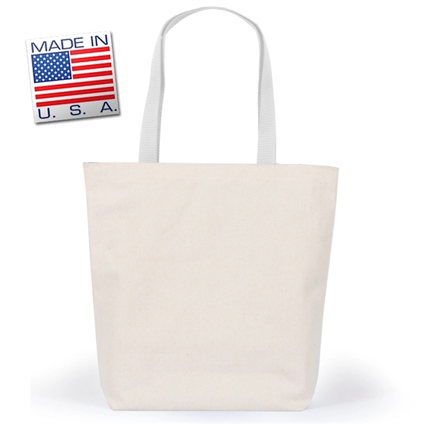 Gusset tote in natural canvas with polyweb handles. Eco-friendly solution.... from ASI 66230 Landes Inc