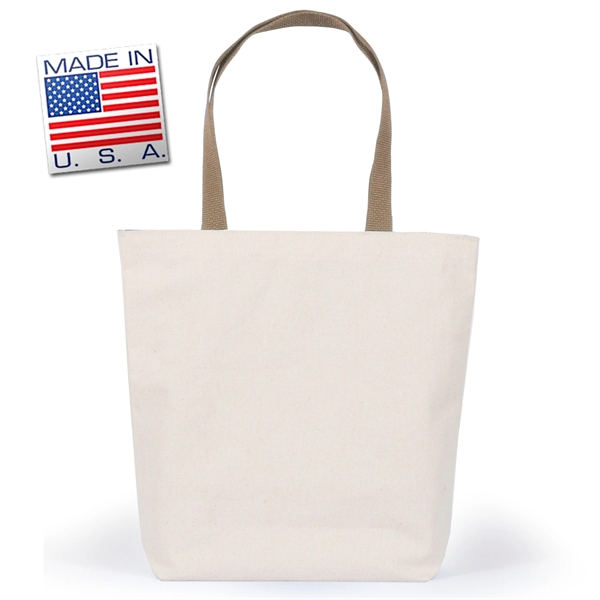 Gusset tote in natural canvas with polyweb handles. Eco-friendly solution.... from ASI 66230 Landes Inc