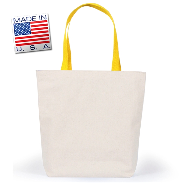Gusset tote in natural canvas with polyweb handles. Eco-friendly solution.... from ASI 66230 Landes Inc