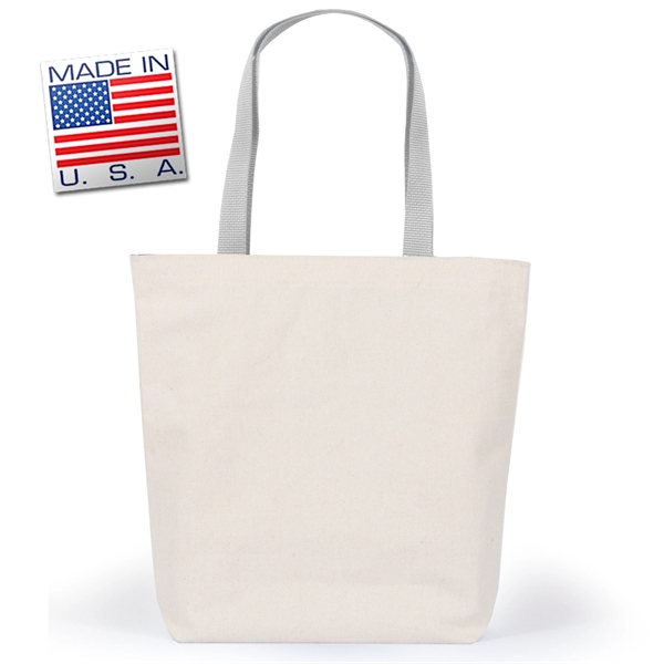 Gusset tote in natural canvas with polyweb handles. Eco-friendly solution.... from ASI 66230 Landes Inc