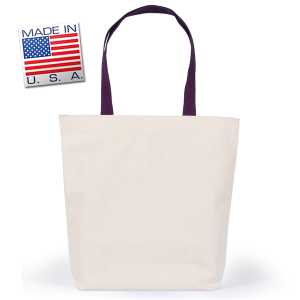 Gusset tote in natural canvas with polyweb handles. Eco-friendly solution.... from ASI 66230 Landes Inc