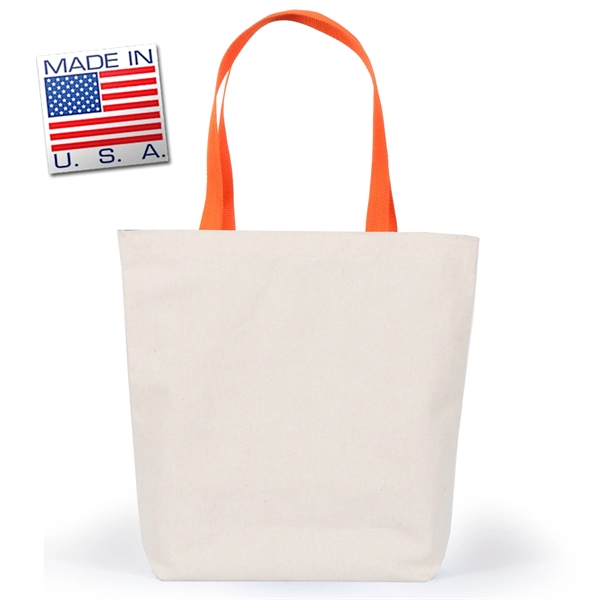 Gusset tote in natural canvas with polyweb handles. Eco-friendly solution.... from ASI 66230 Landes Inc